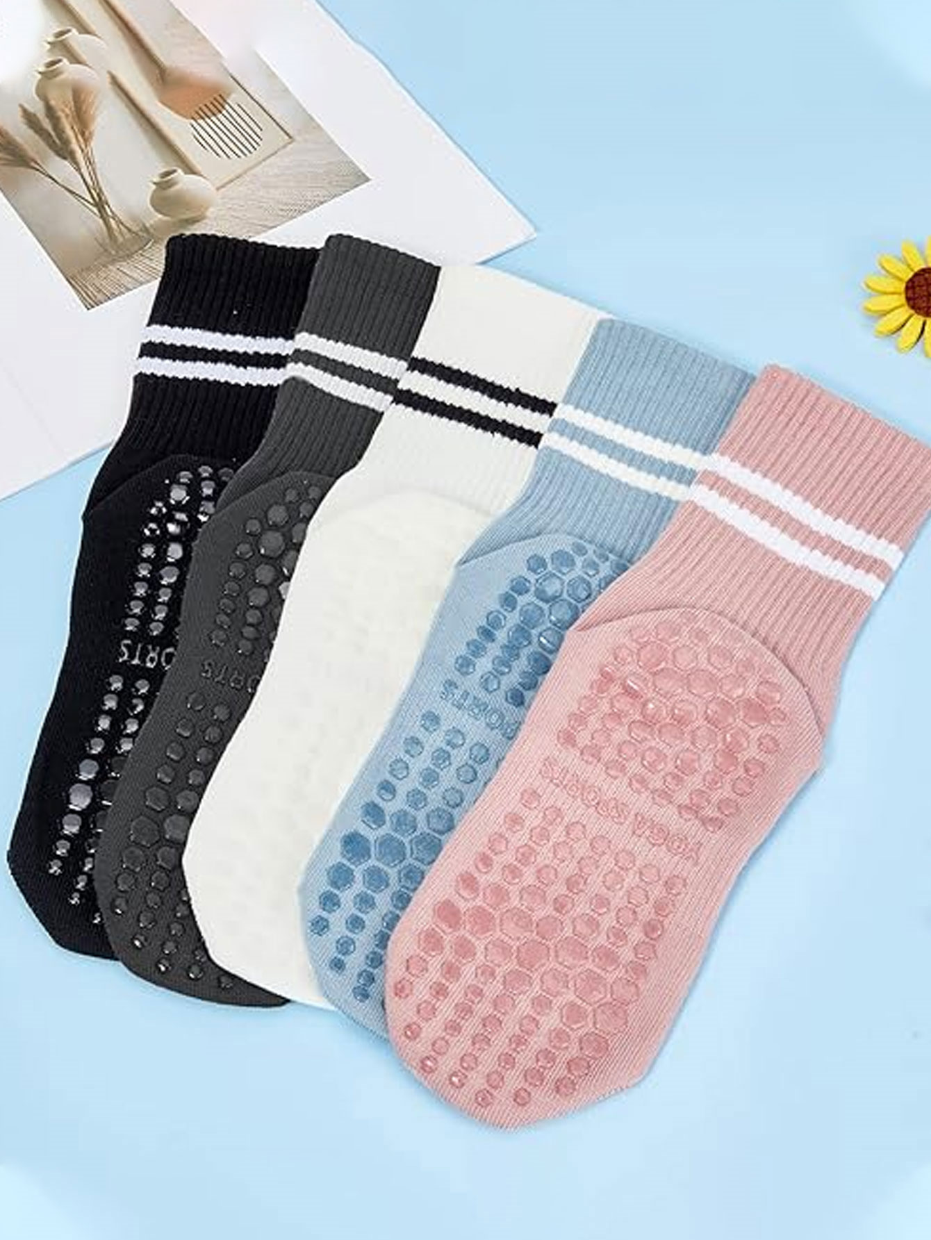 3 pairs of non-slip yoga socks - đánh giá và giá Jump Rope