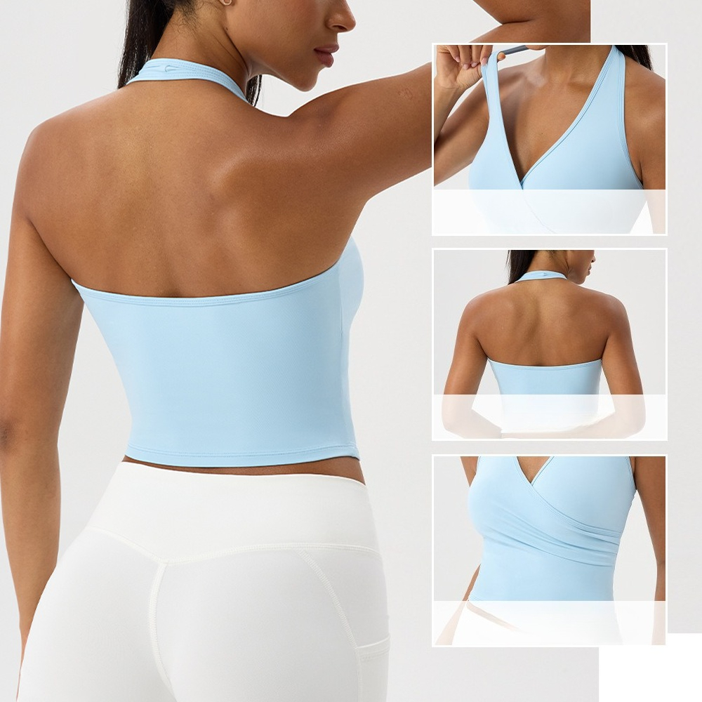 Women's Halter V Neck Yoga Tan - đánh giá và giá Yoga Và Fitness