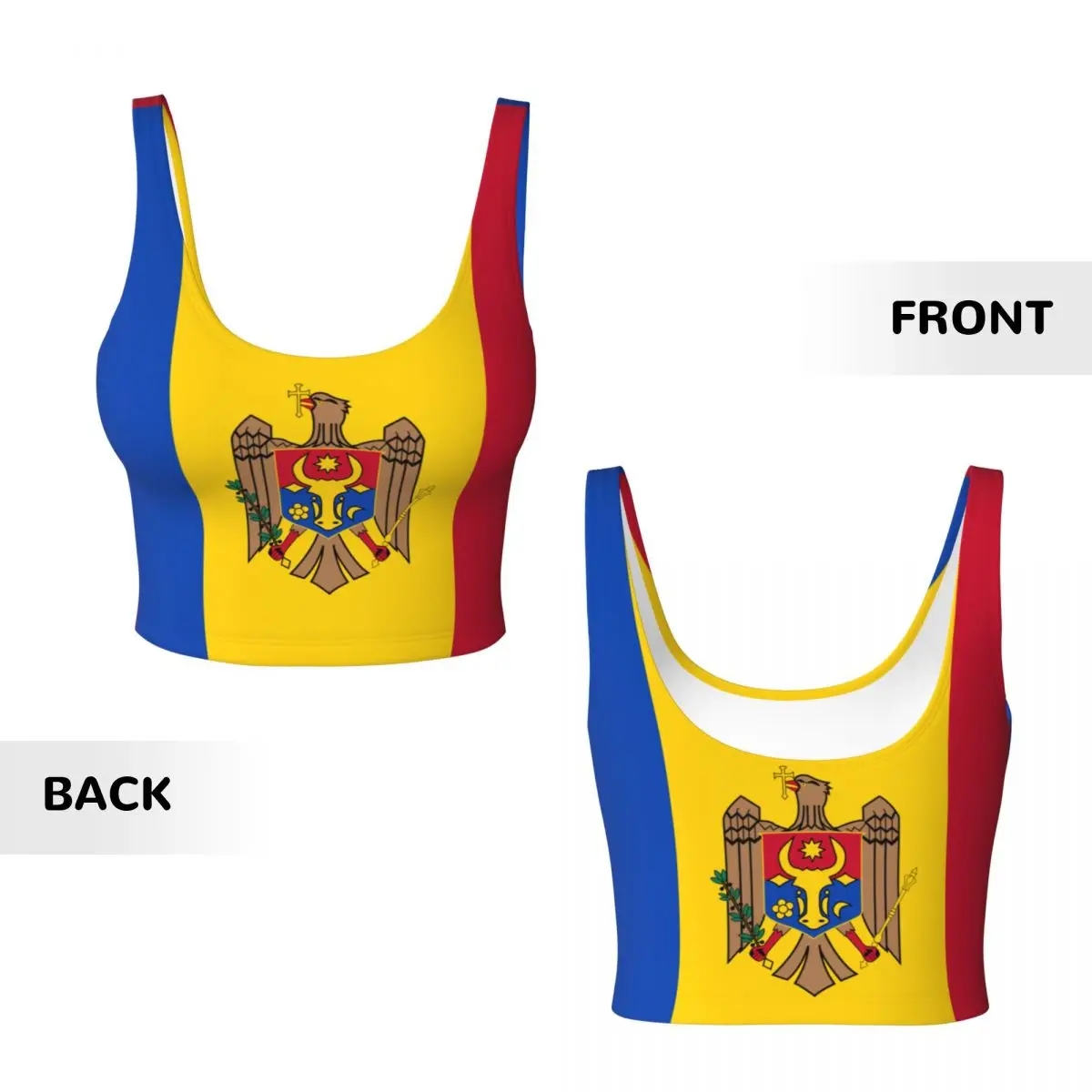 Moldova Flag Basic Tops Women  - đánh giá và giá Yoga Và Fitness