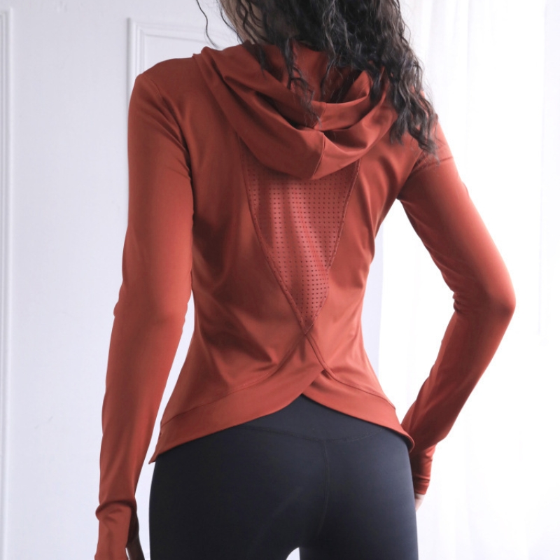 Women's Back Fork Mesh Breatha - đánh giá và giá Yoga Fitness Hoodie