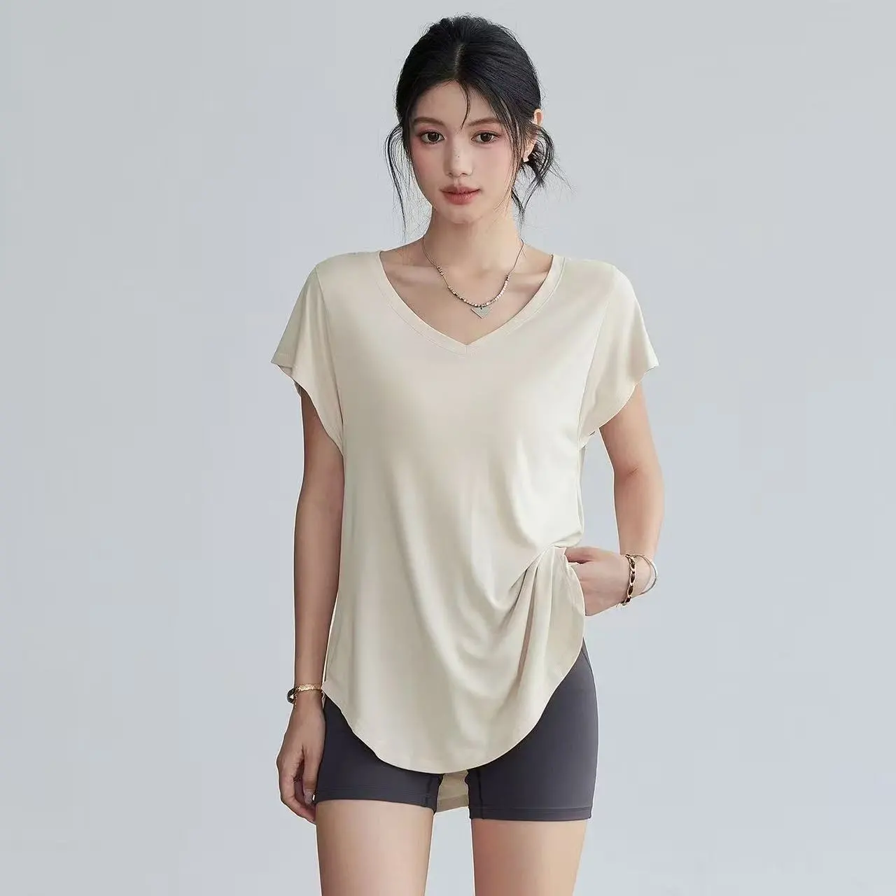 Women's Slimming Round Neck Yo - đánh giá và giá Yoga Fitness Top