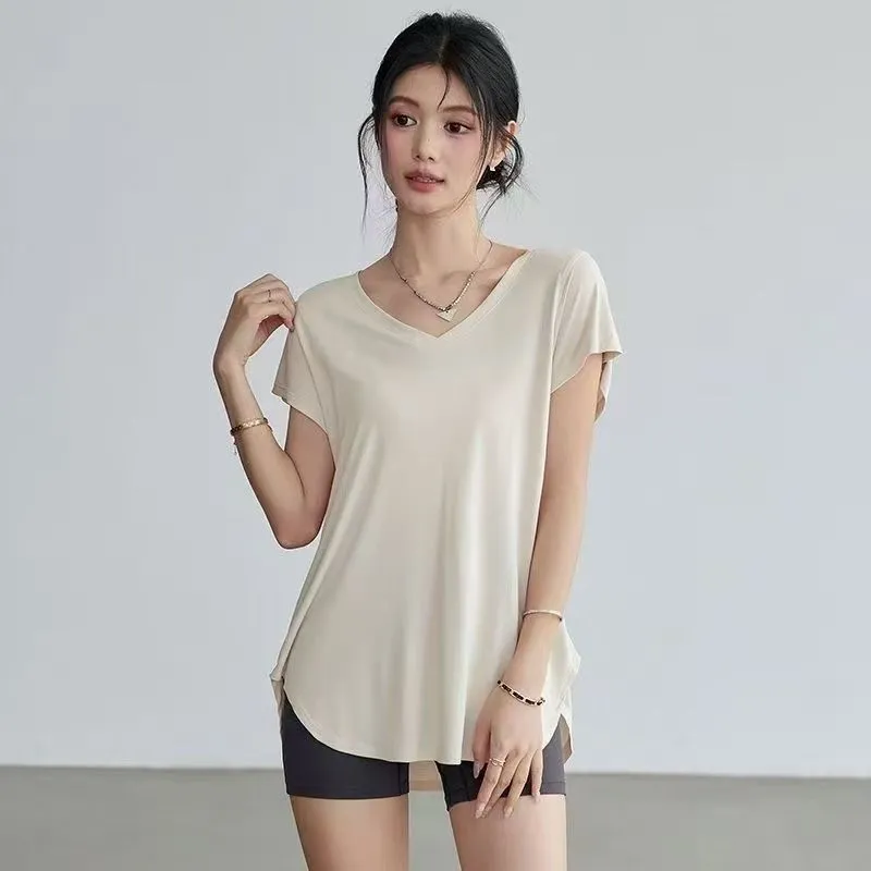 Women's Slimming Round Neck Yo - đánh giá và giá Yoga Fitness Top